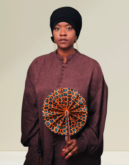 Ensemble « Amalya » jupe et haut à boutons recouverts
