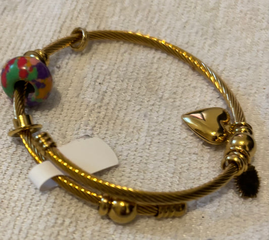 Bracelet a breloque en acier inoxydable