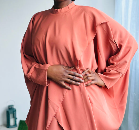 Ensemble « AMINAH » haut croisé et robe en soie de Médine