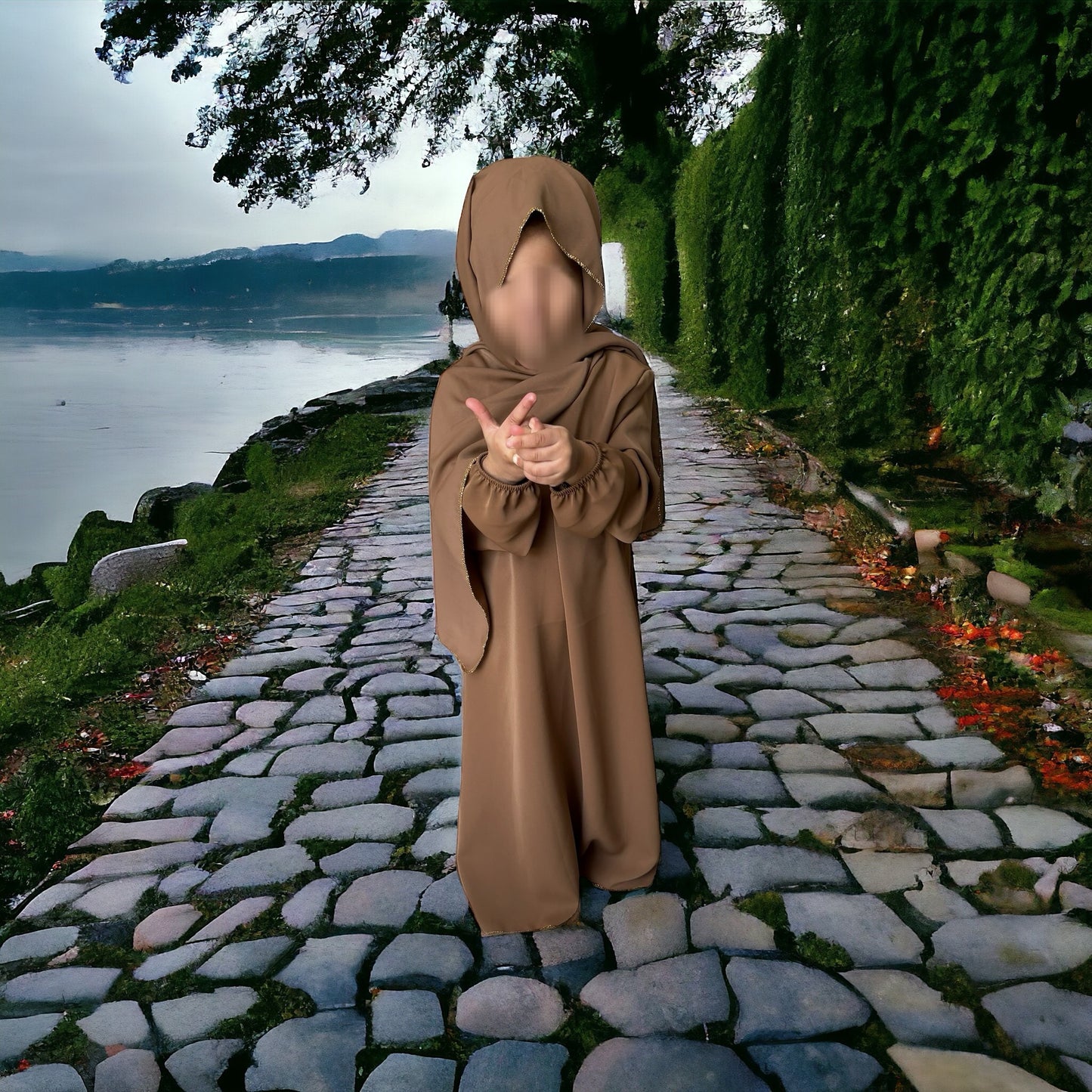 Robe enfant avec hijab intégré