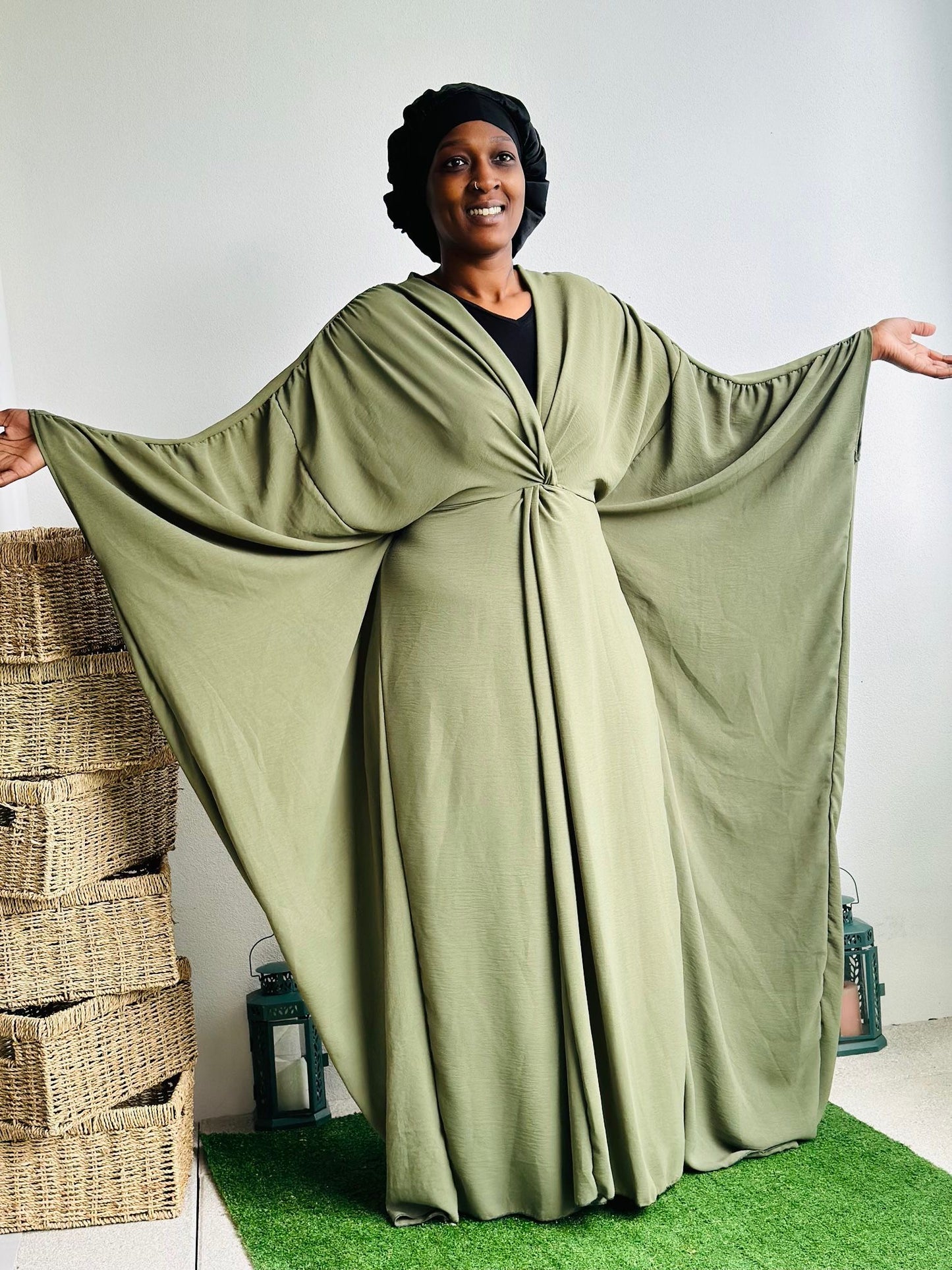Robe longue « HADJA »  effet cape